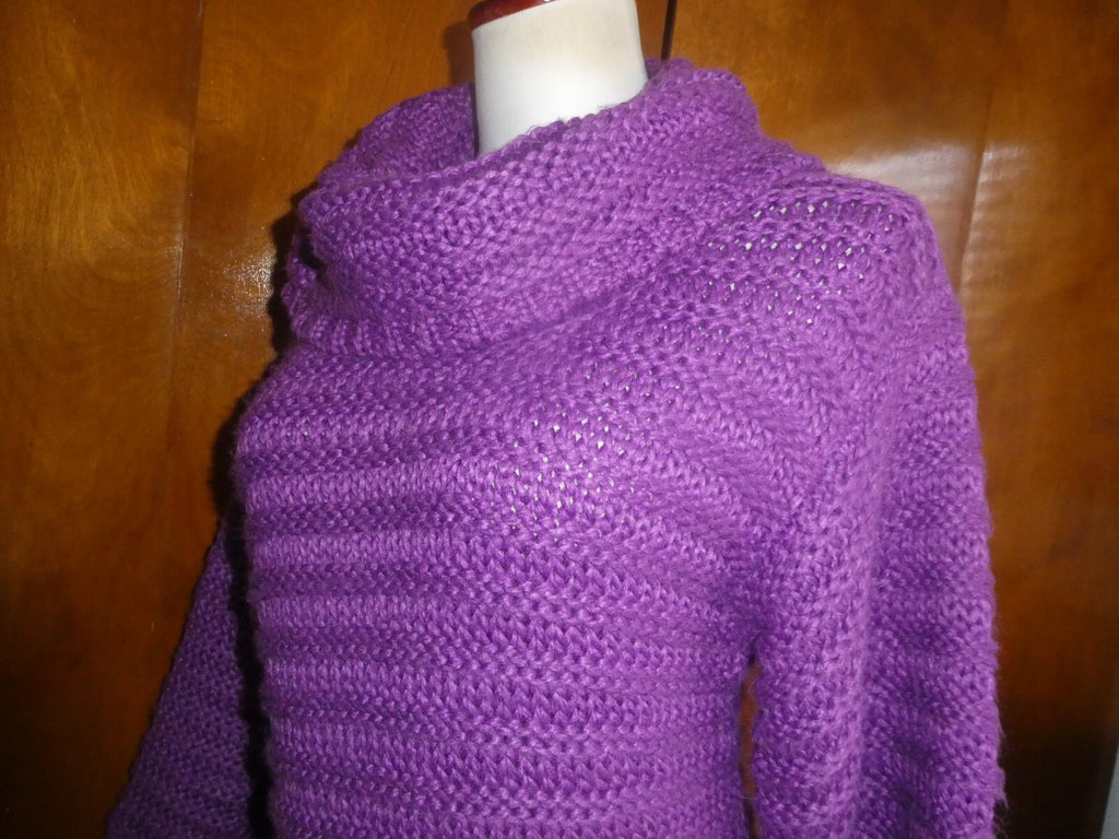 BEBE Women's Purple Detailed Gorgeous Sweater Mini Dress Large Can Fit Medium