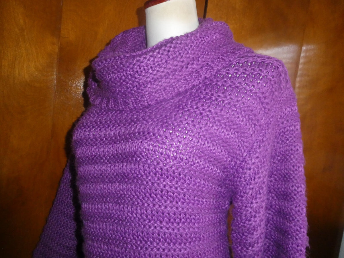 BEBE Women's Purple Detailed Gorgeous Sweater Mini Dress Large Can Fit Medium