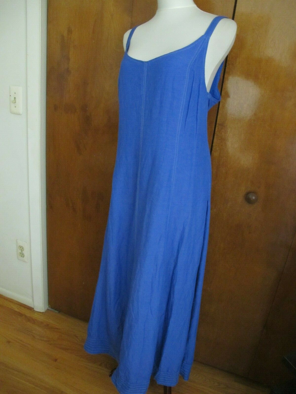 Anthropologie Maeve Maxi Lace Up Blue Lined Dress XL