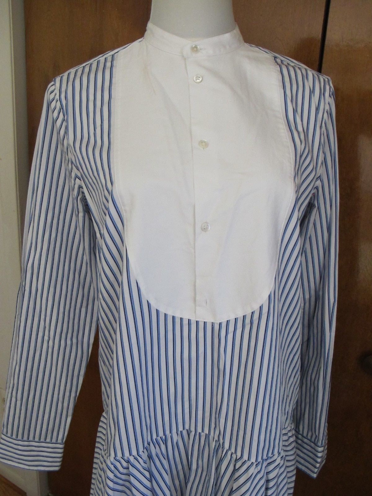 Polo Ralph Lauren women’s white blue gorgeous cotton New long sleeves dress 10