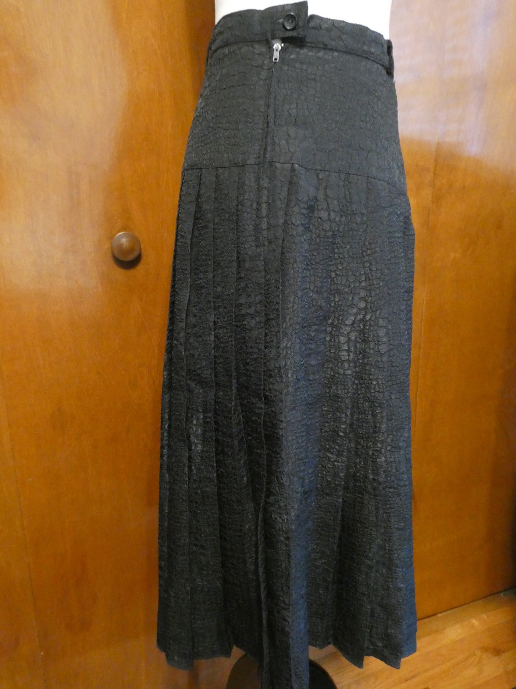 Vintage Baruch Women 2 Pc Suit Size 48 Leopard Jacket Black Pleated Lined Skirt
