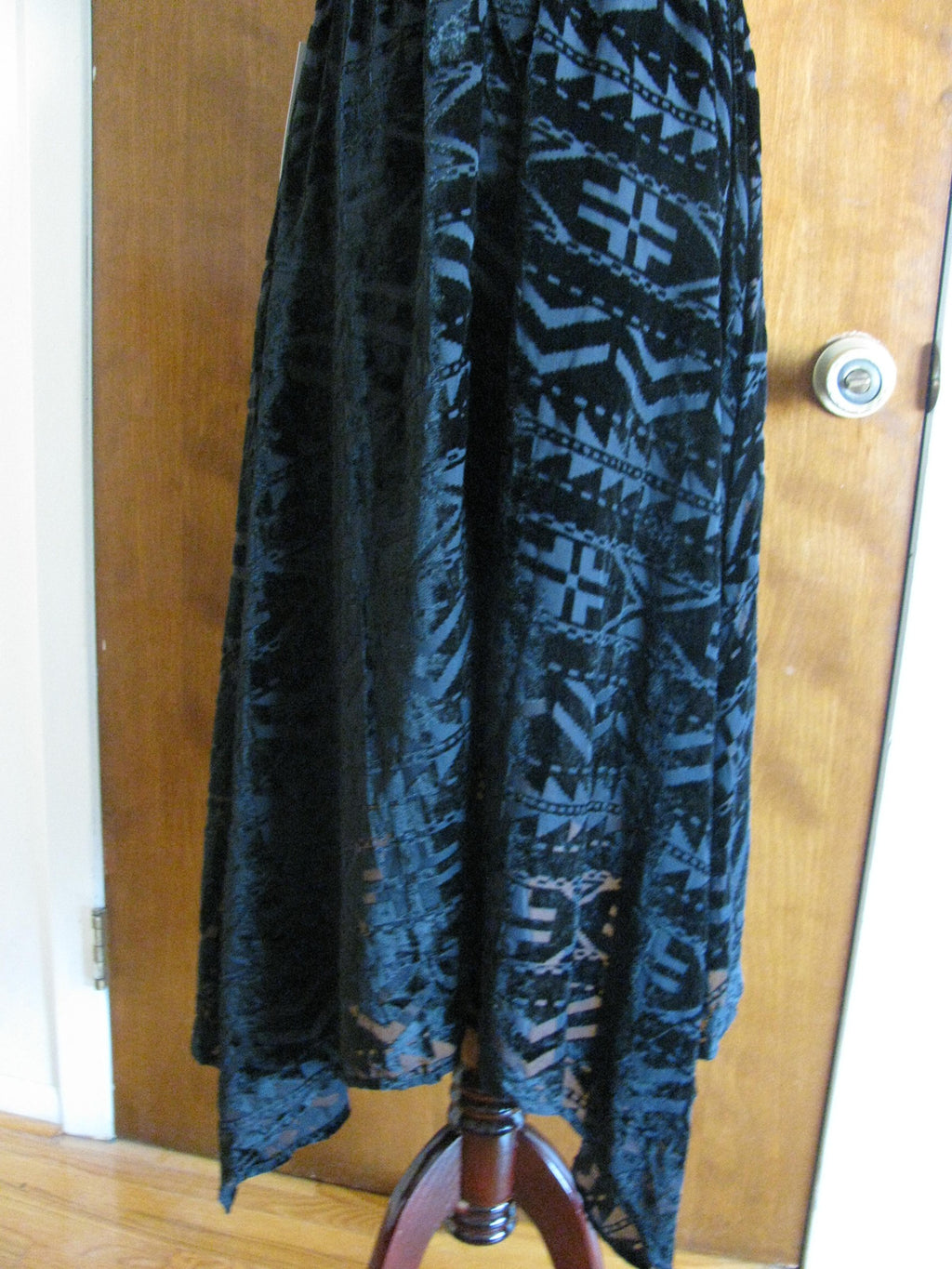 Denim & Supply women's black velour lined asymmetrical skirt XL 