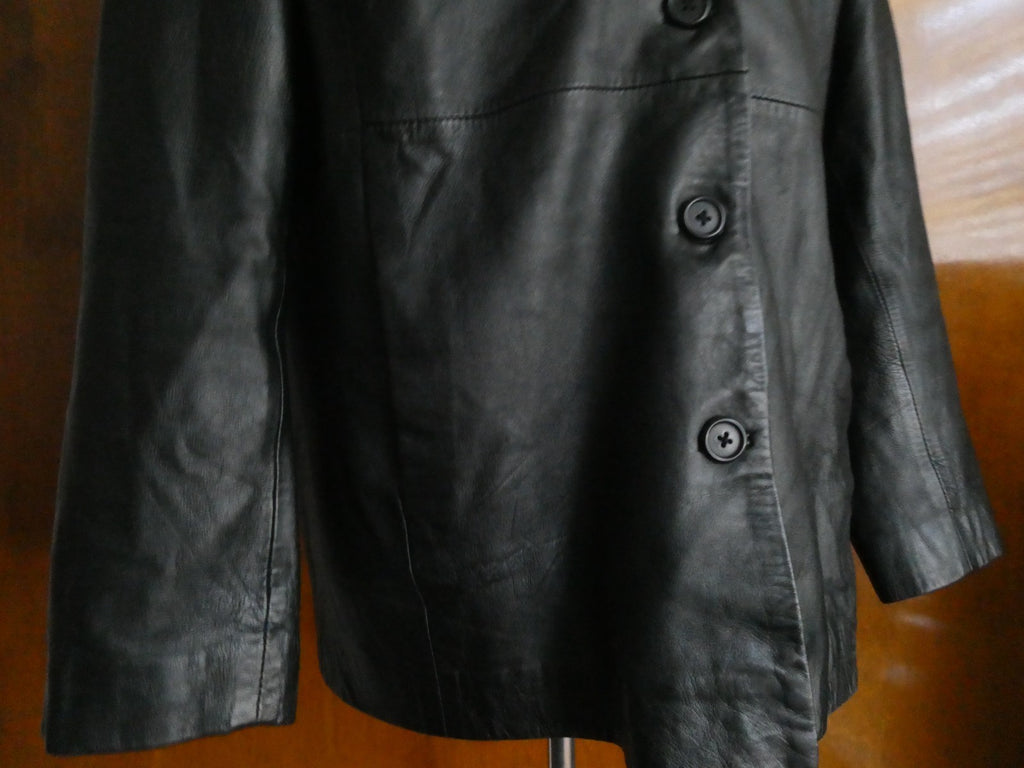 Style & Co Women’s Black Leather Jacket Coat Size XLarge