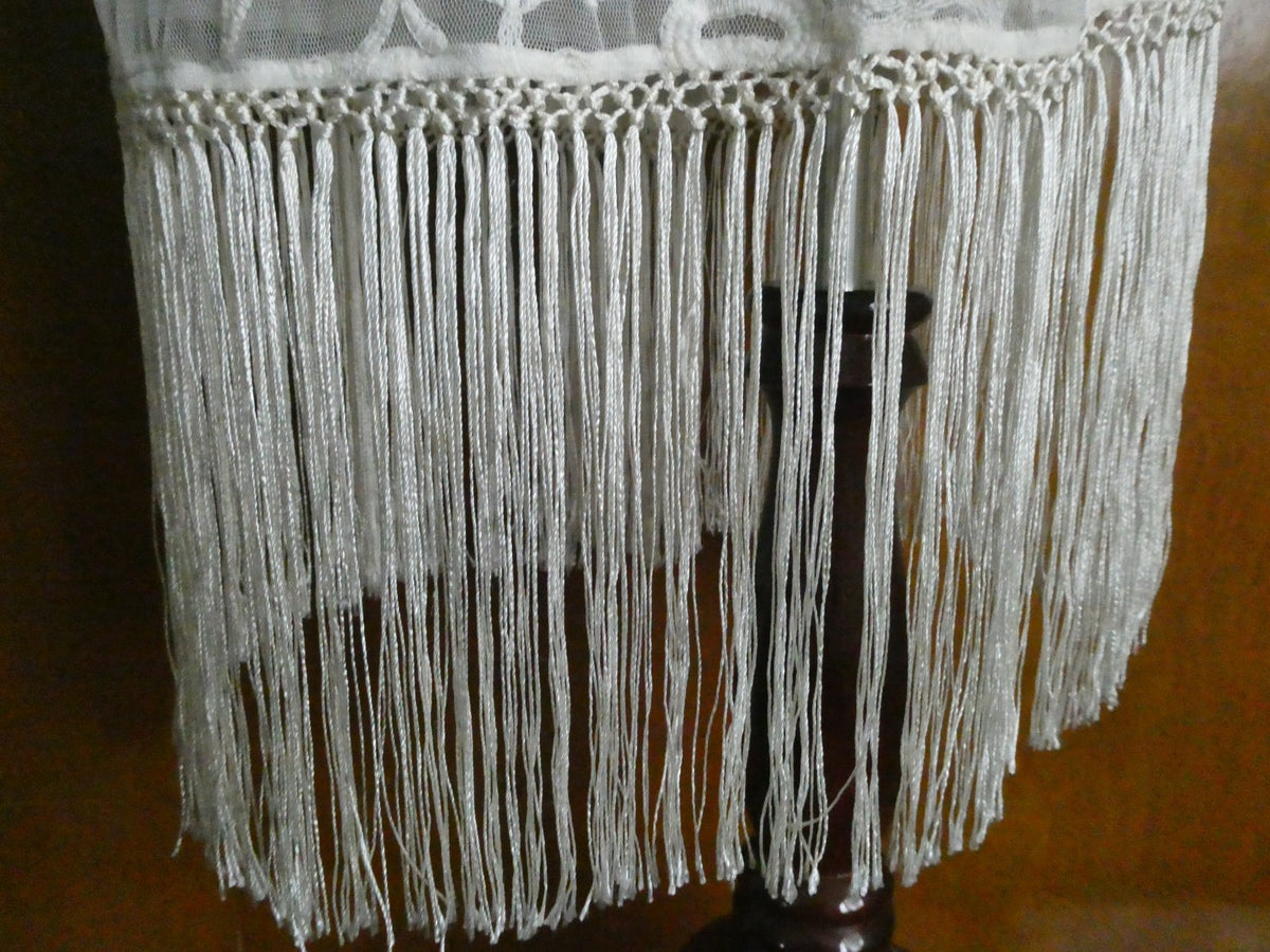 Denim & Supply Ralph Lauren Women Ivory Lace Boho Fringe Short Lined Skirt Large