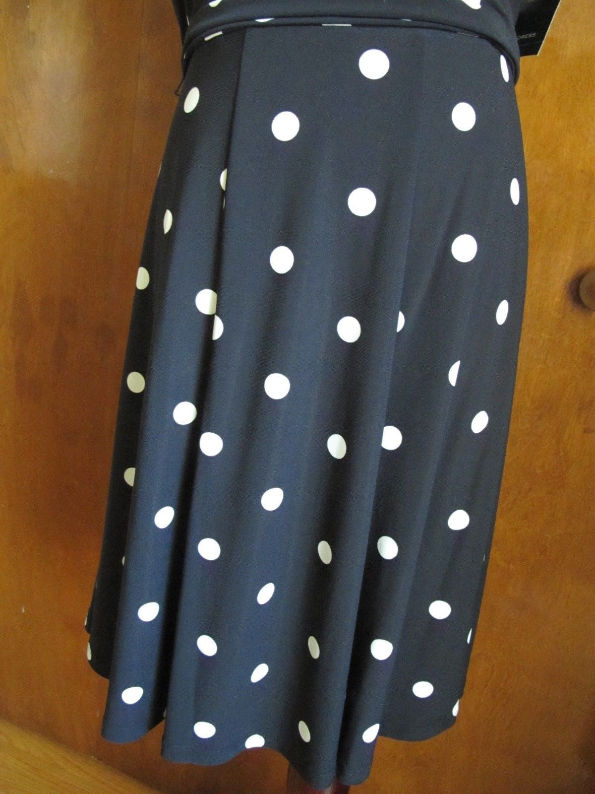 Ralph Lauren women’s  A-Line black polka dot NWT dress size 14