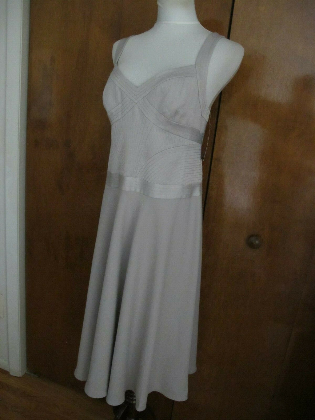 Ralph Lauren women’s  A-Line gray fog lined dress size 14 NEW