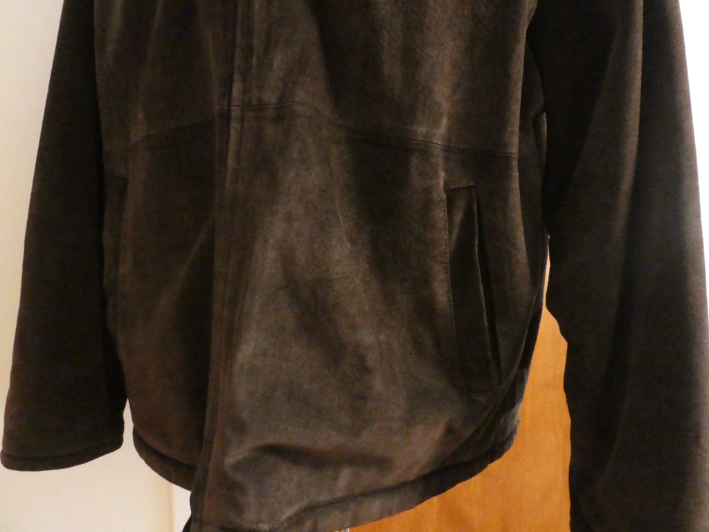 Pacific Trail Men’s Brown Suede Leather Jacket Sherpa Lined Size XL