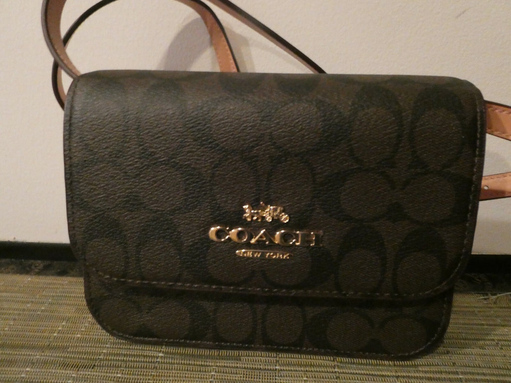 COACH Mini Brynn Women’s Brown/pink Signature Canvas Crossbody Bag Style# C5592