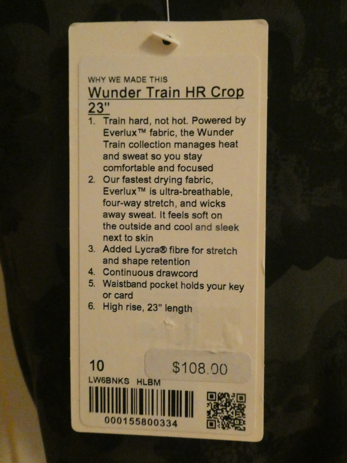 Lululemon Women Wunder Train High-Rise Crop 23" Graphite Grey 6,8,10,12