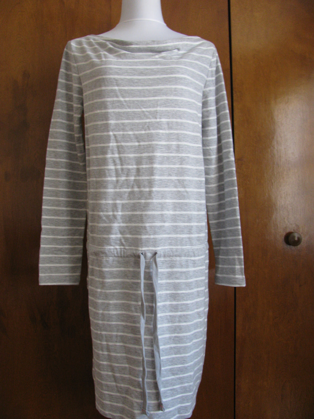 Gap Women’s Gray White Striped Cotton Dress New