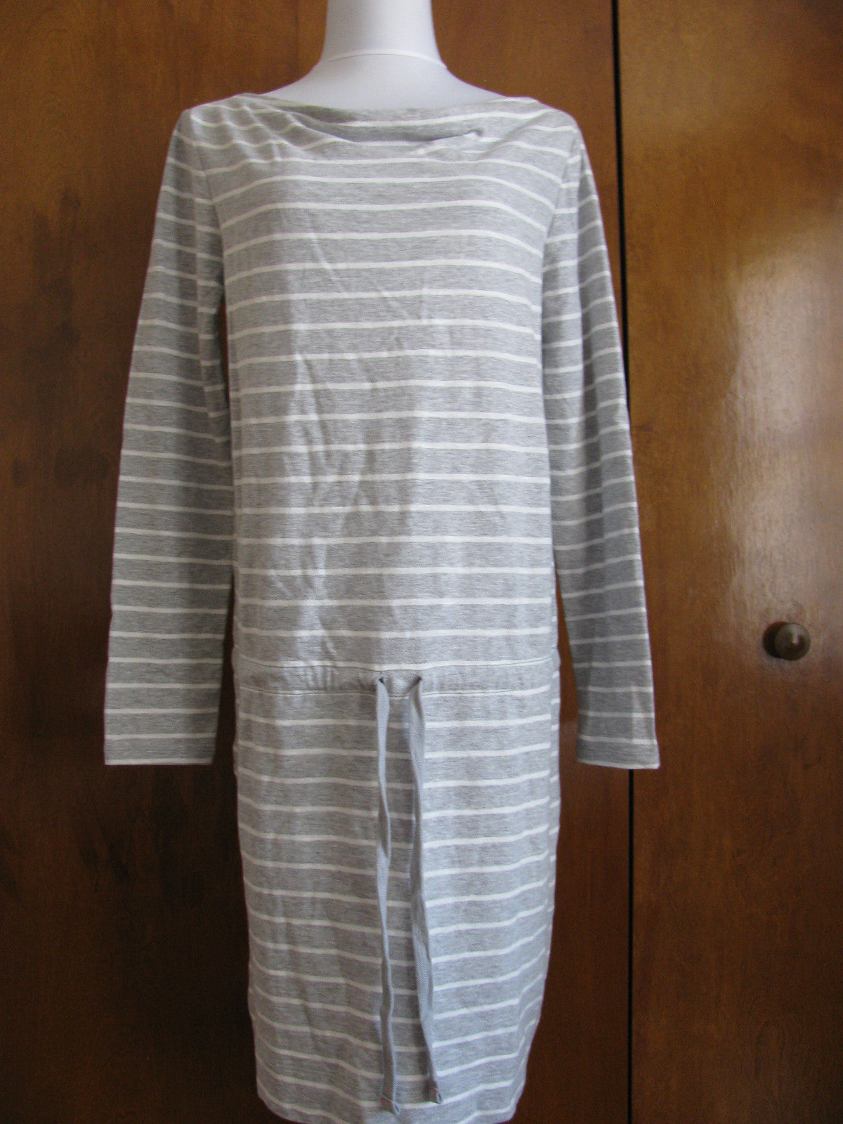 Gap Women’s Gray White Striped Cotton Dress New