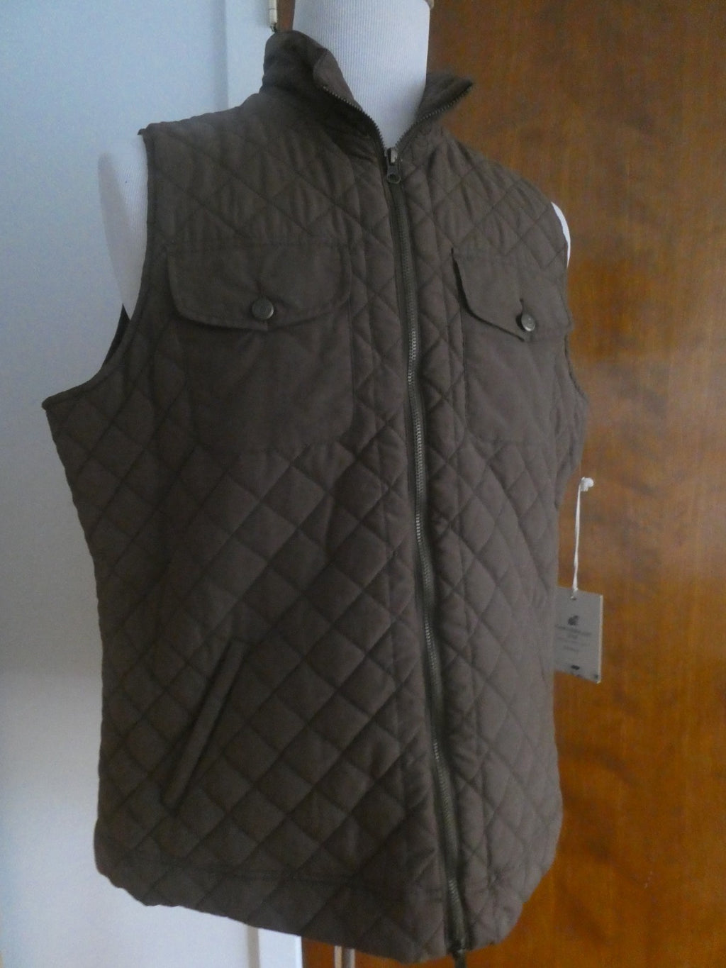 CARIBBEAN JOE Women Hazelnut Brown Vest 70% Cotton Size 1XL $54