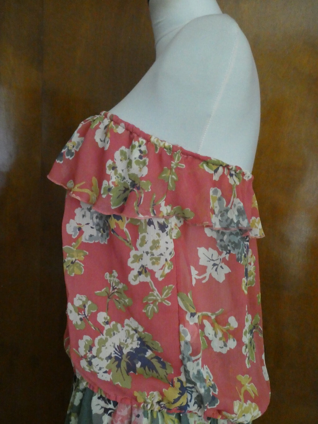 Denim & Supply Ralph Lauren Printed Tunic Top Off Shoulder Floral Large