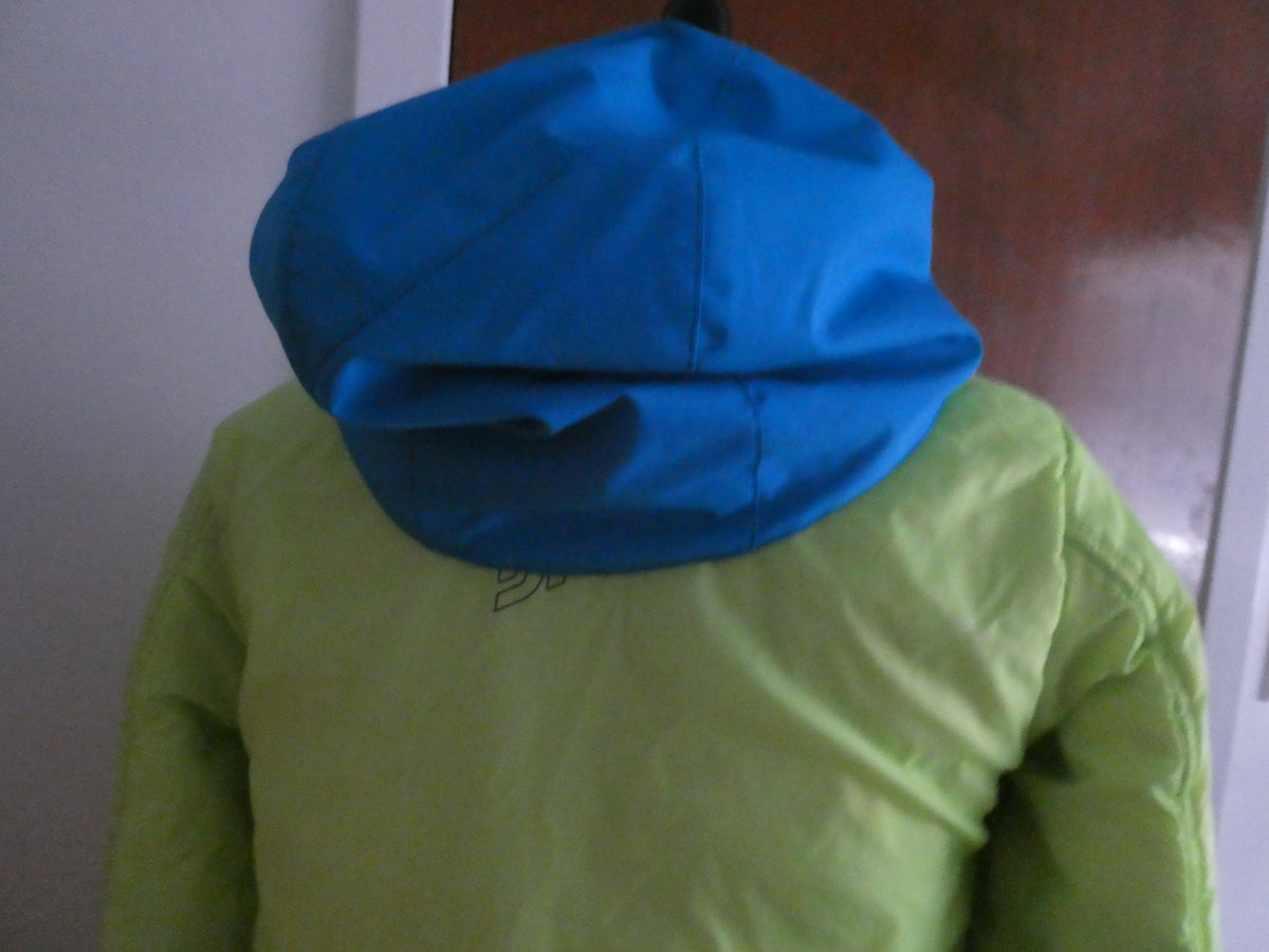 Spyder Kids Sz 16 Ski Jacket Blue Gray Green Hooded 3M Thinsulate Insulated Coat