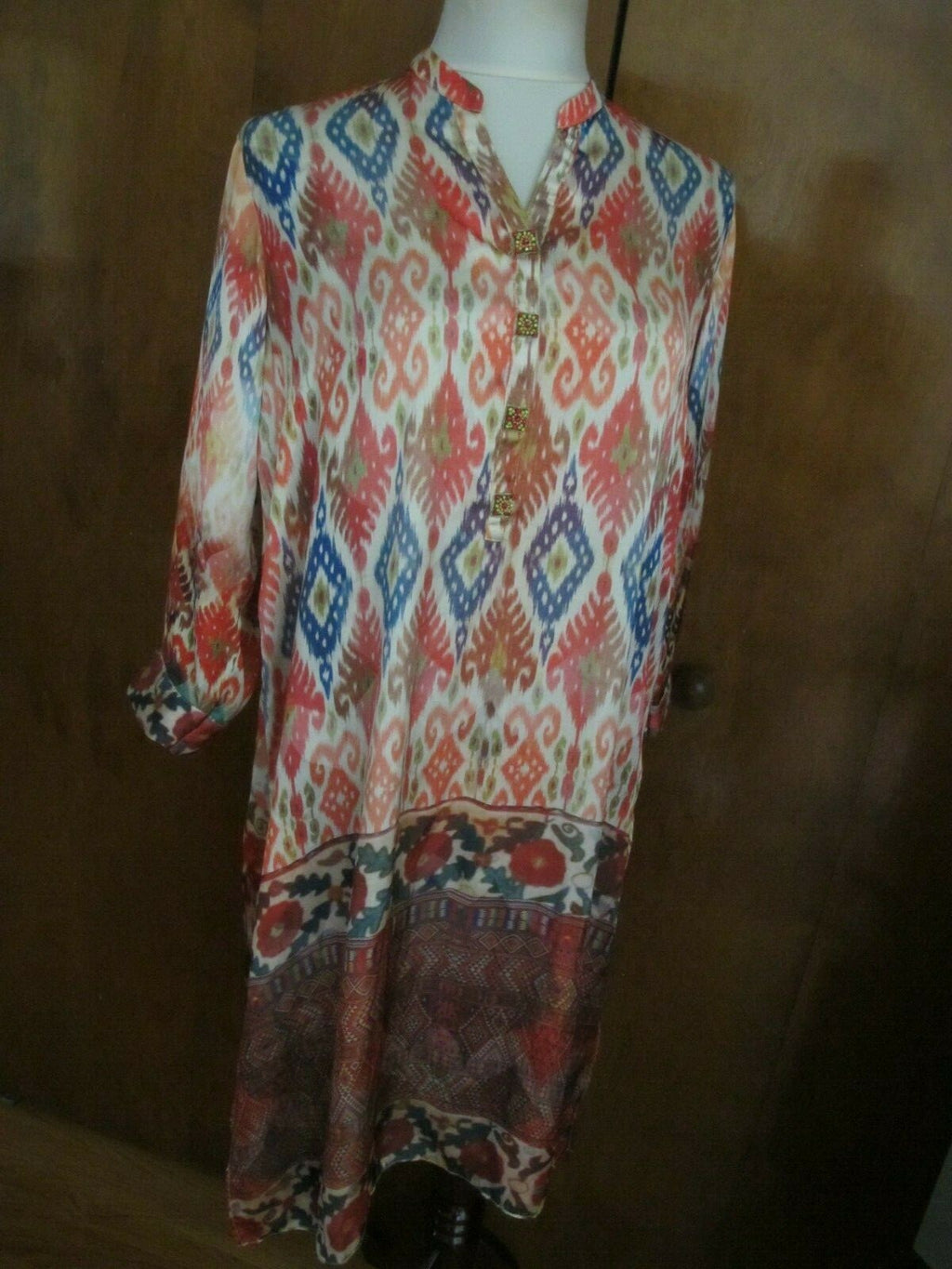 Lime Light Women’s Multicolor Tunic Top Or Swim Cover Medium