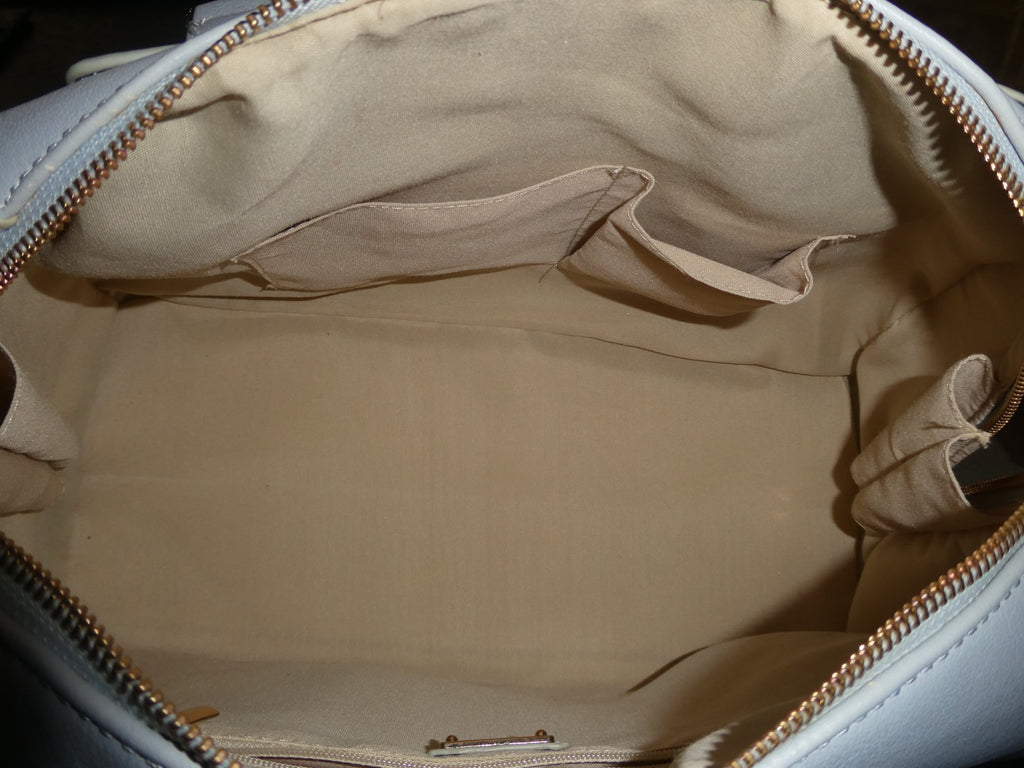 Aldo Women Blue Solid Faux Leather Satchel Shoulder Handbag 14”X11”X7”