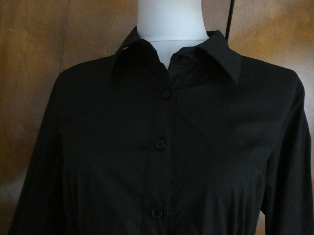 Kenar Women's Black Cotton Detailed Tunic Top Blouse Size 14 (fits size 12)