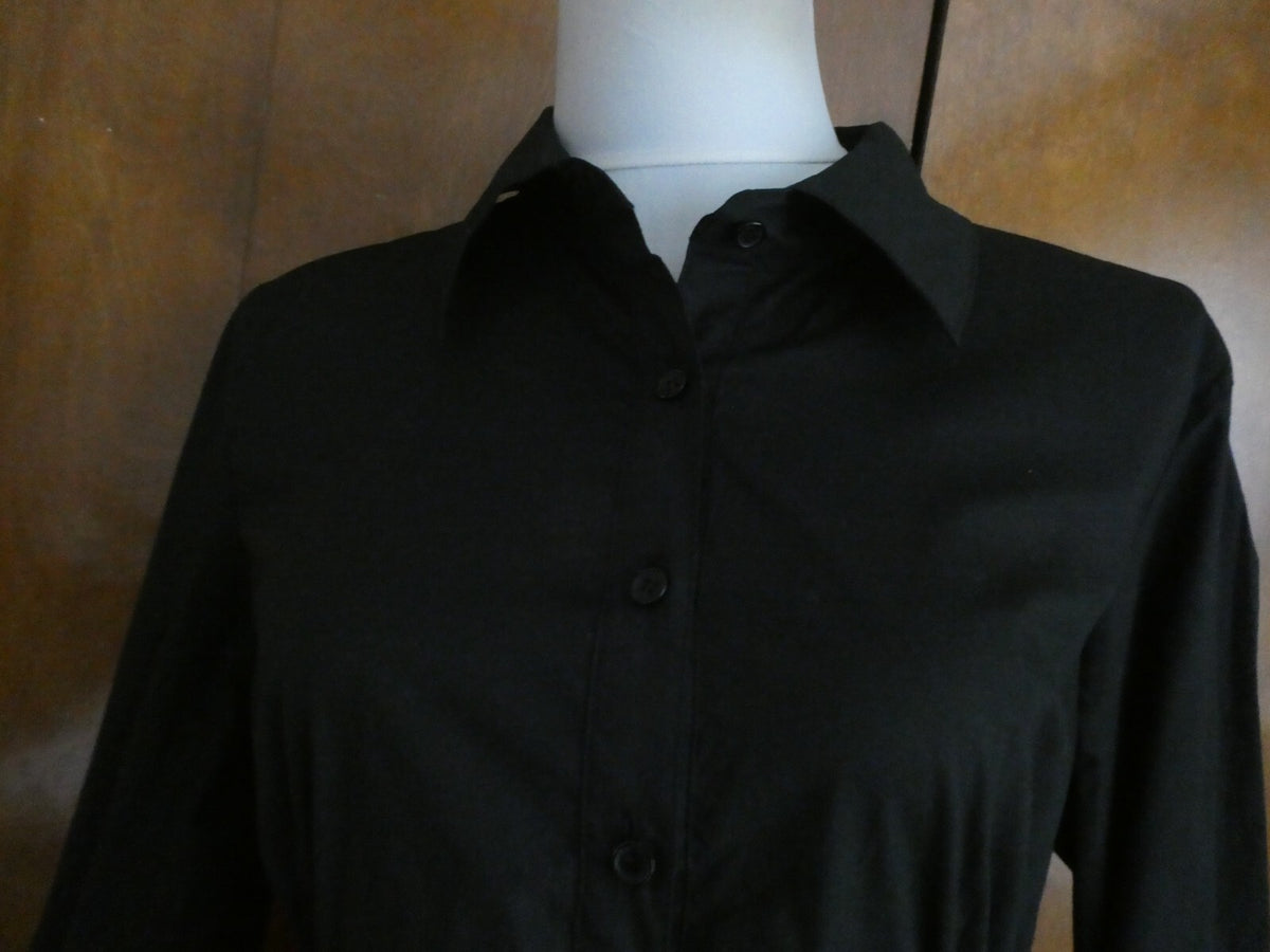 Kenar Women's Black Cotton Detailed Tunic Top Blouse Size 14 (fits size 12)