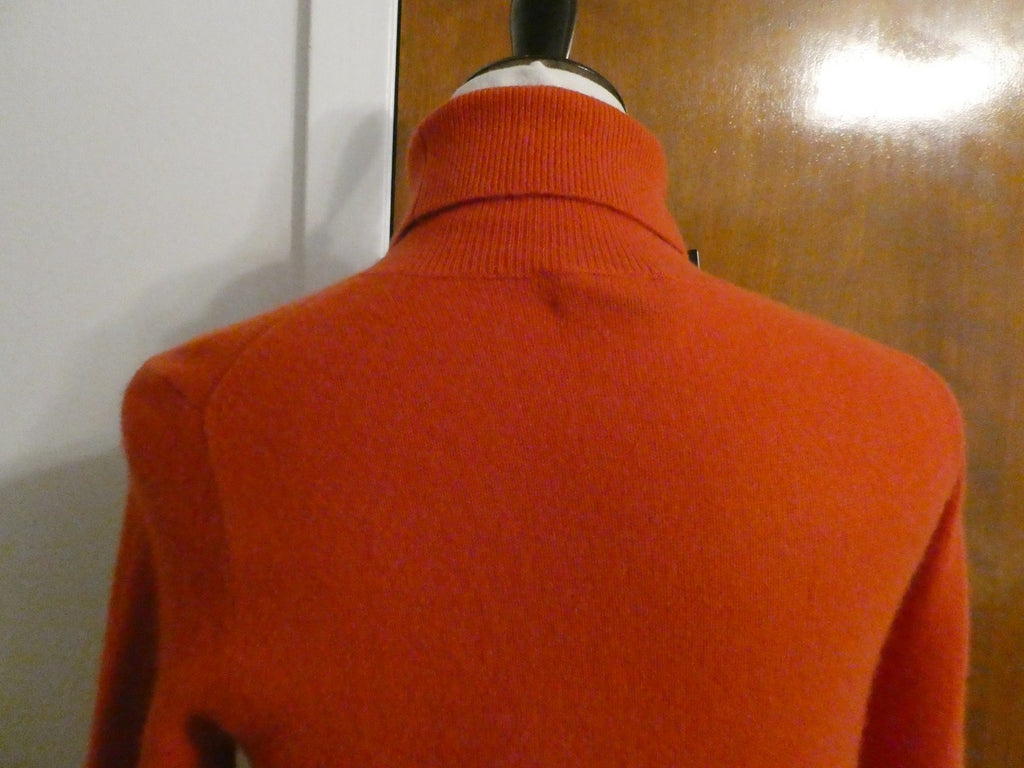 Bloomingdale's Cashmere Turtleneck Sweater Burnt Orange Women's Size S NWT $188