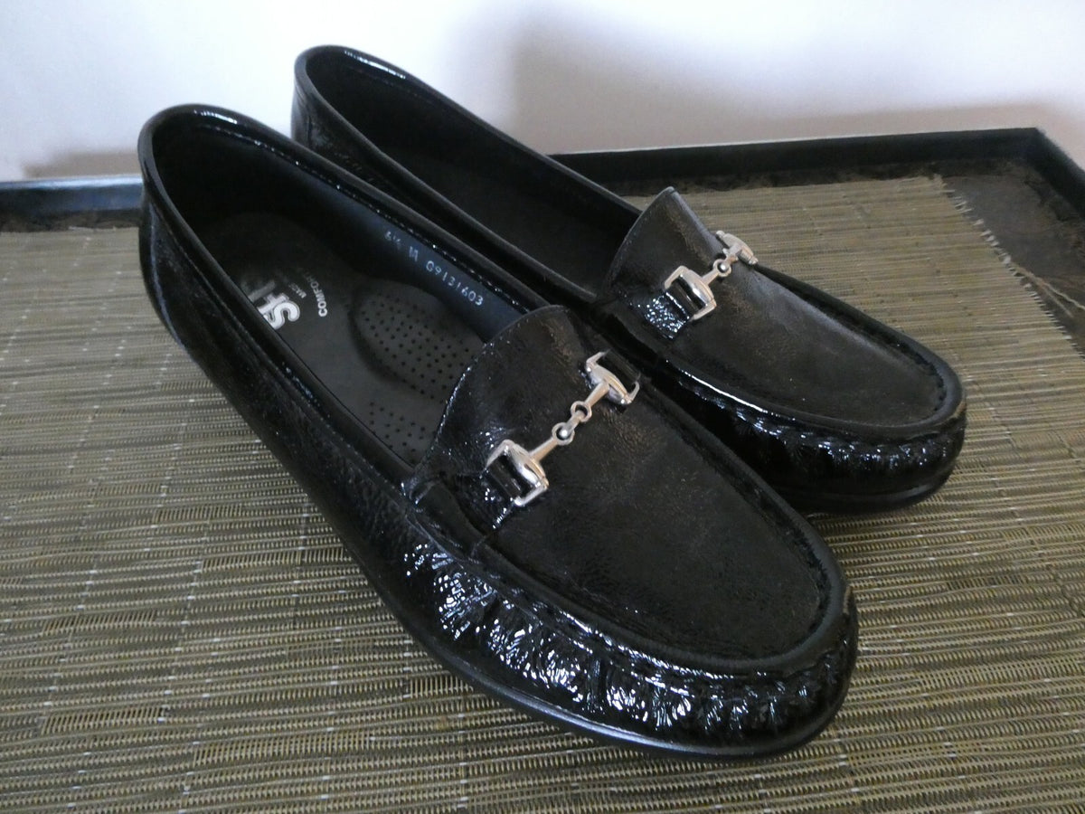 SAS Tripad Comfort Metro Womens Black Patent Leather Shoes Size 6.5 M Made USA