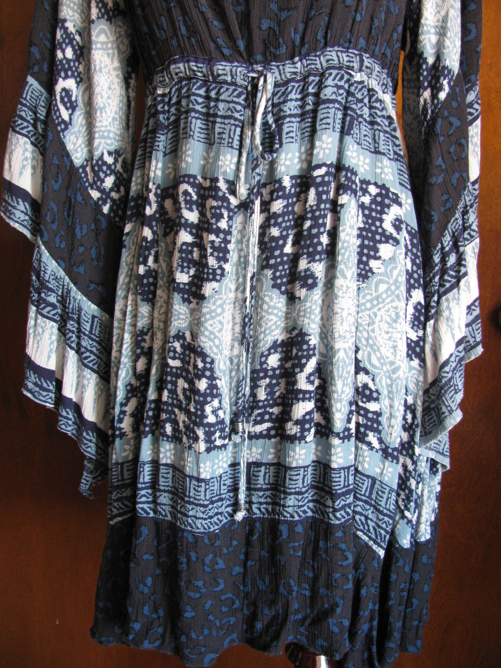 Free People womens blue relaxed fit short lined soft rayon NWT dress size Small 