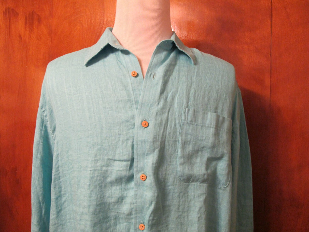 Jos. A. Bank men’s linen teal shirt xlarge 