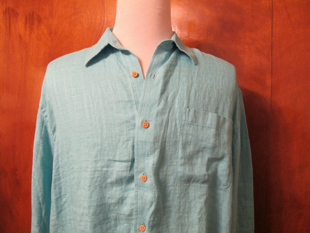 Jos. A. Bank men’s linen teal shirt xlarge 