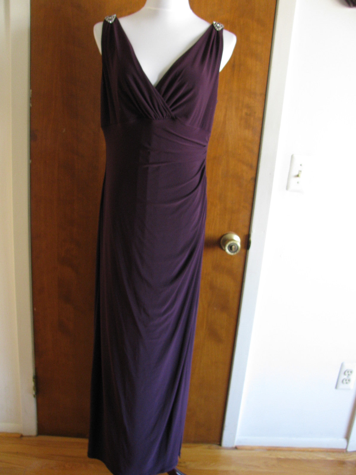 Ralph Lauren women’s maxi raisin lined cocktail dress size 8 New