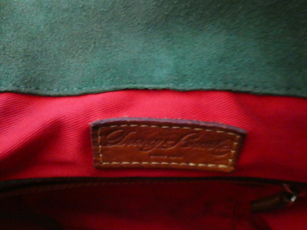 Vintage Dooney & Bourke AWL British Tan Leather Large Hobo Shoulder Bag USA