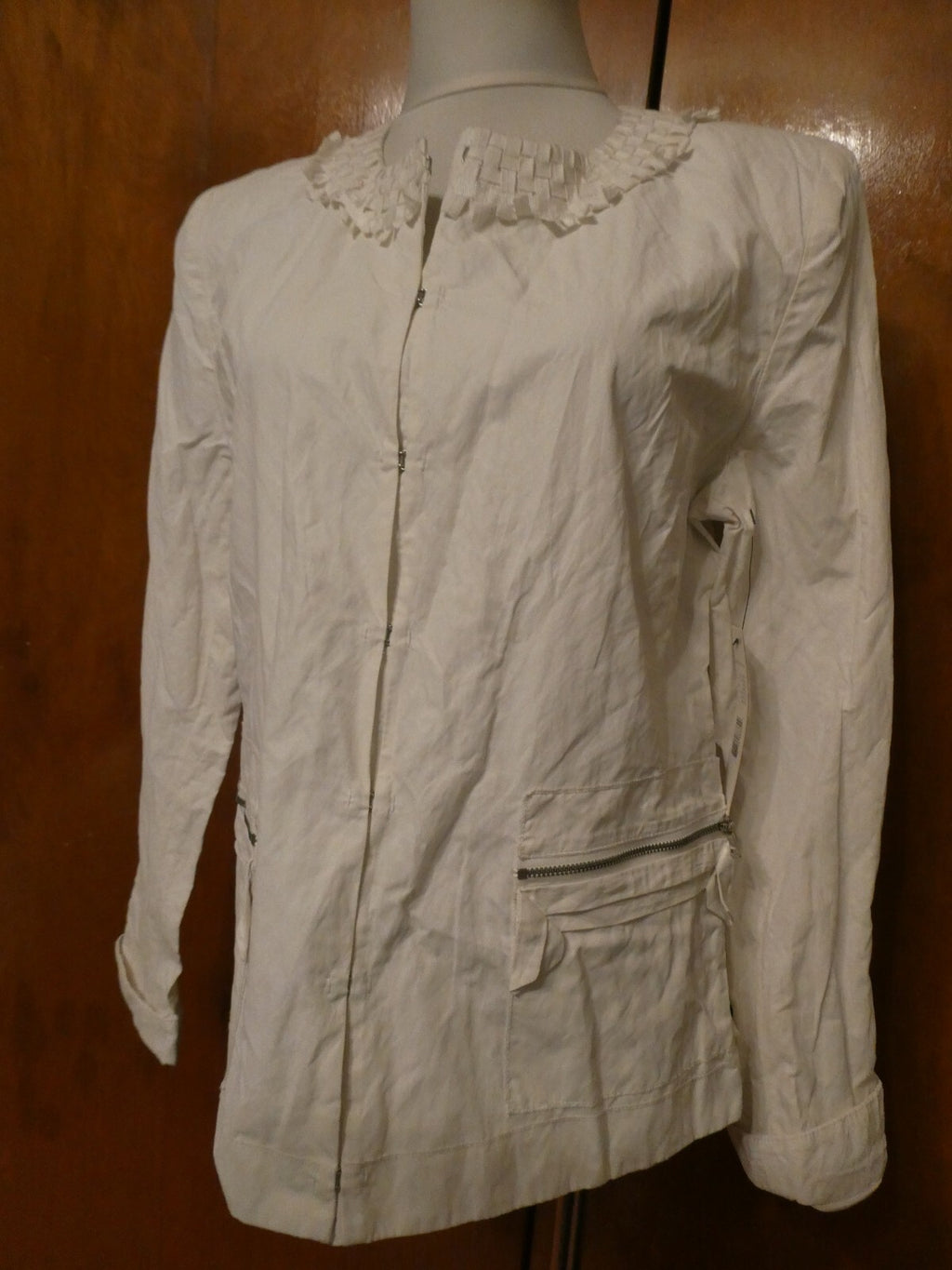 Tahari women's white soft cotton/nylon lined blazer US 14, UK 18, IT 50