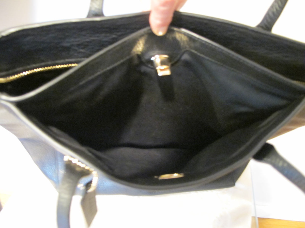Coach Black Pebble Leather Tote Handbag Style F12184