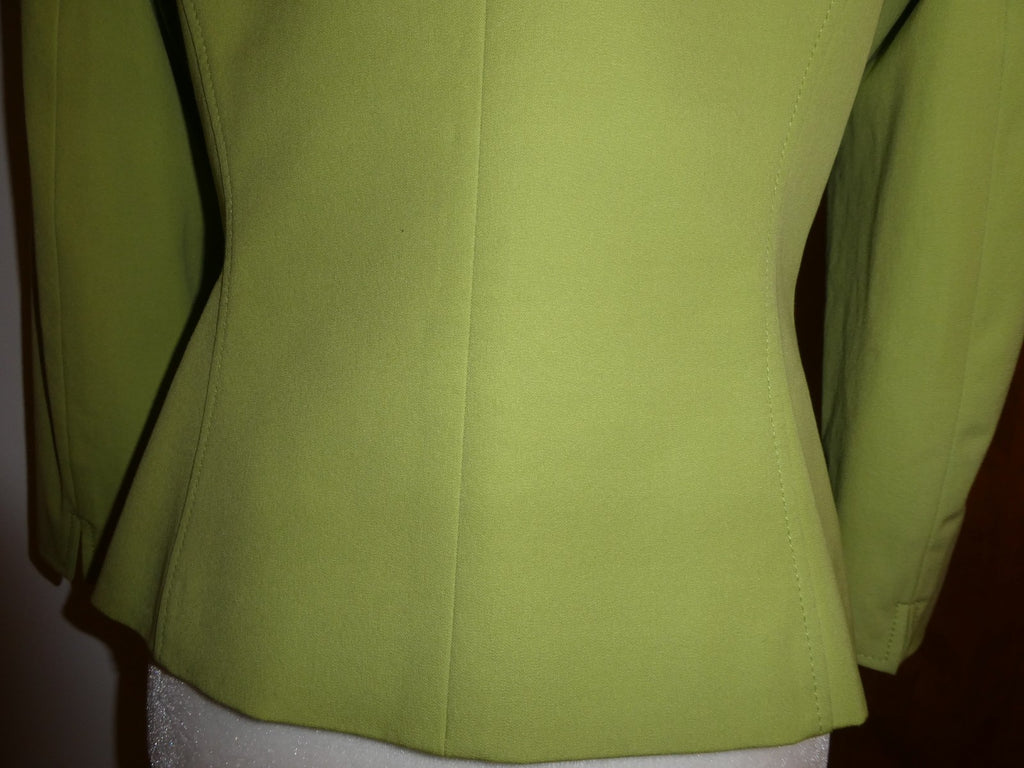 Tahari Arthur S. Levine Women's Blazer Jacket Lime Green Cotton Stretch Size 8
