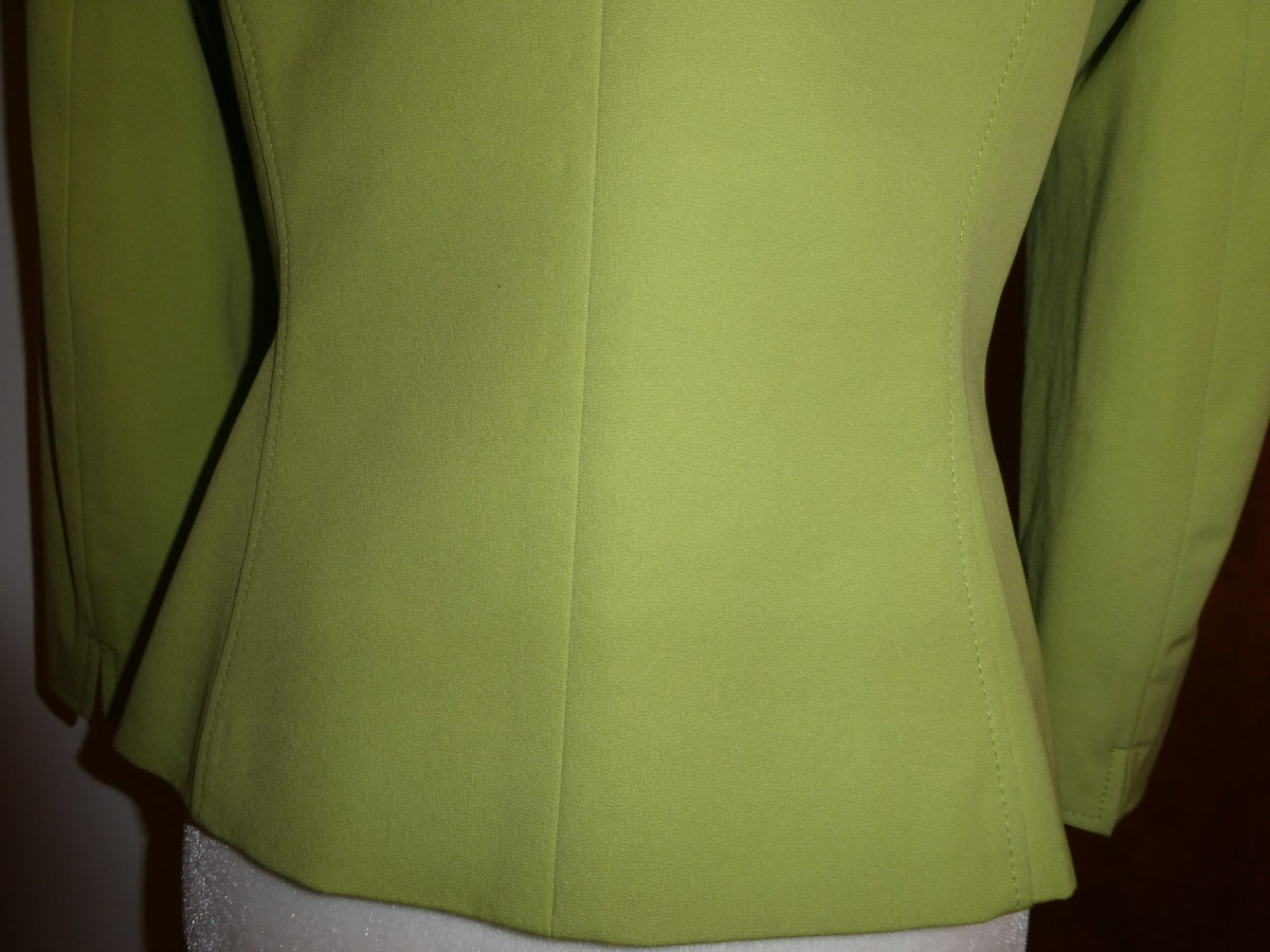 Tahari Arthur S. Levine Women's Blazer Jacket Lime Green Cotton Stretch Size 8