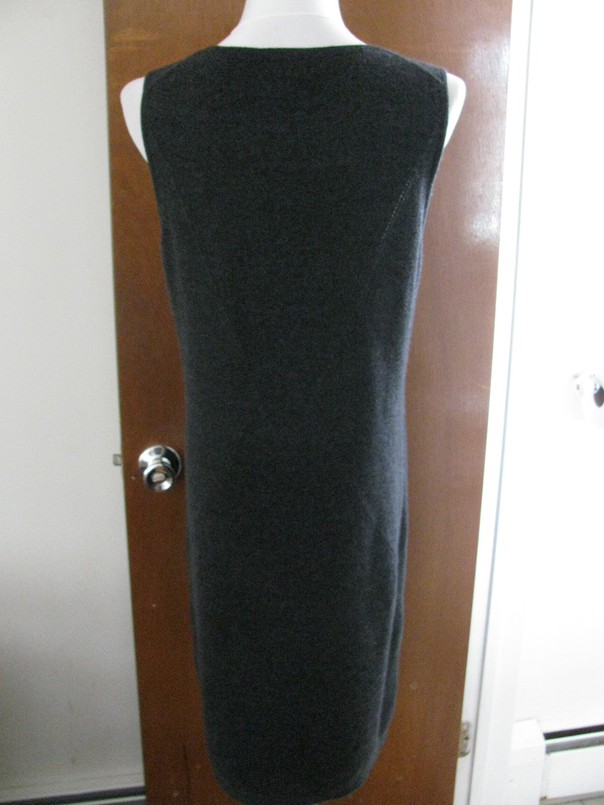 Sutton Studio women's gray cashmere detailed sleeveless dress XLarge 