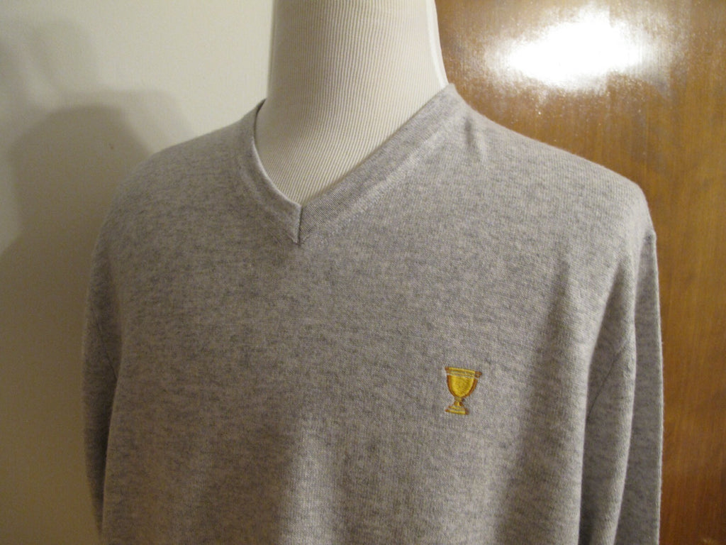 Lacoste men's chalkboard heather cashmere V-neck sweater 3XL (fits 2XL) 