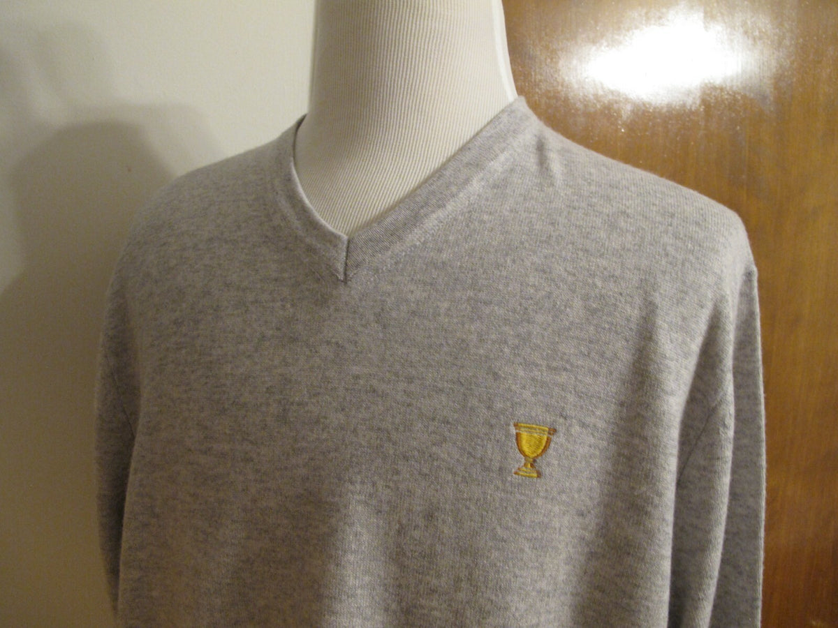 Lacoste men's chalkboard heather cashmere V-neck sweater 3XL (fits 2XL) 