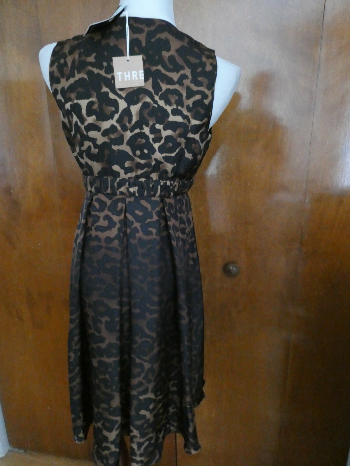 Alfani Women's Black/Brown Silk Dress 8P New
