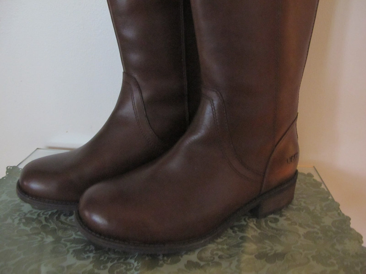 Ugg Australia women brown water resistant leather upper tall New boots 7