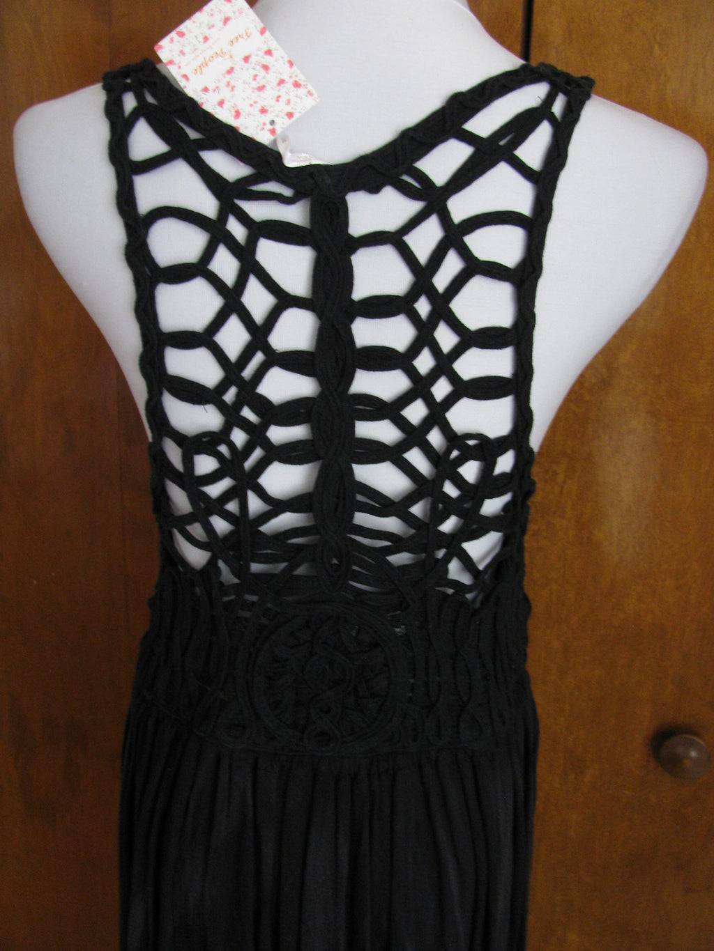 Free People women's washed black fabric back panel dress size Medium New