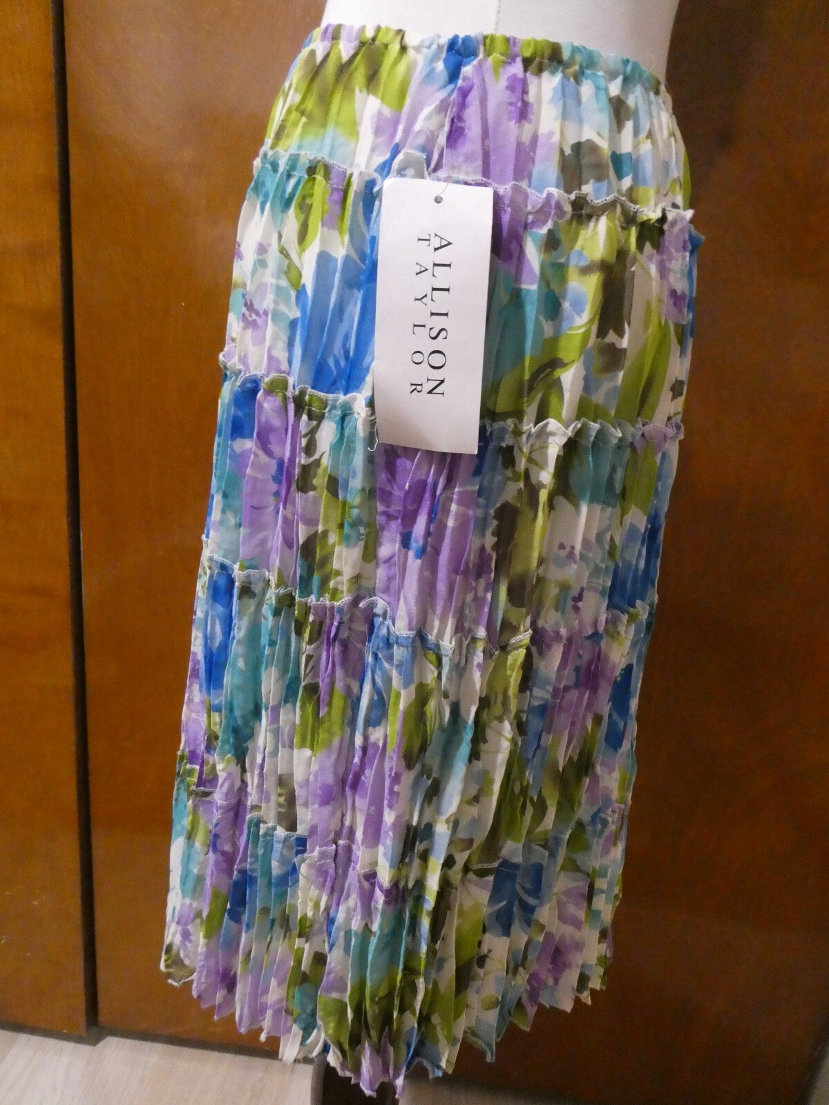 Allison Taylor Women's Multicolor Full Lined Pleated Skirt XLarge