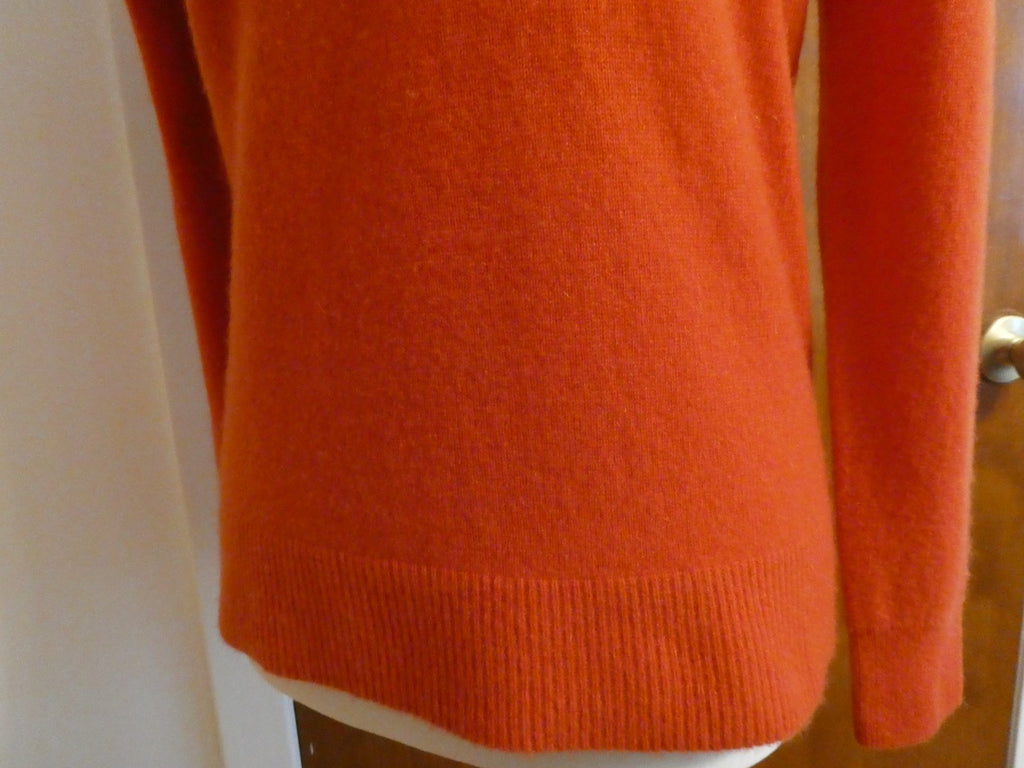 Bloomingdale's Cashmere Turtleneck Sweater Burnt Orange Women's Size S NWT $188
