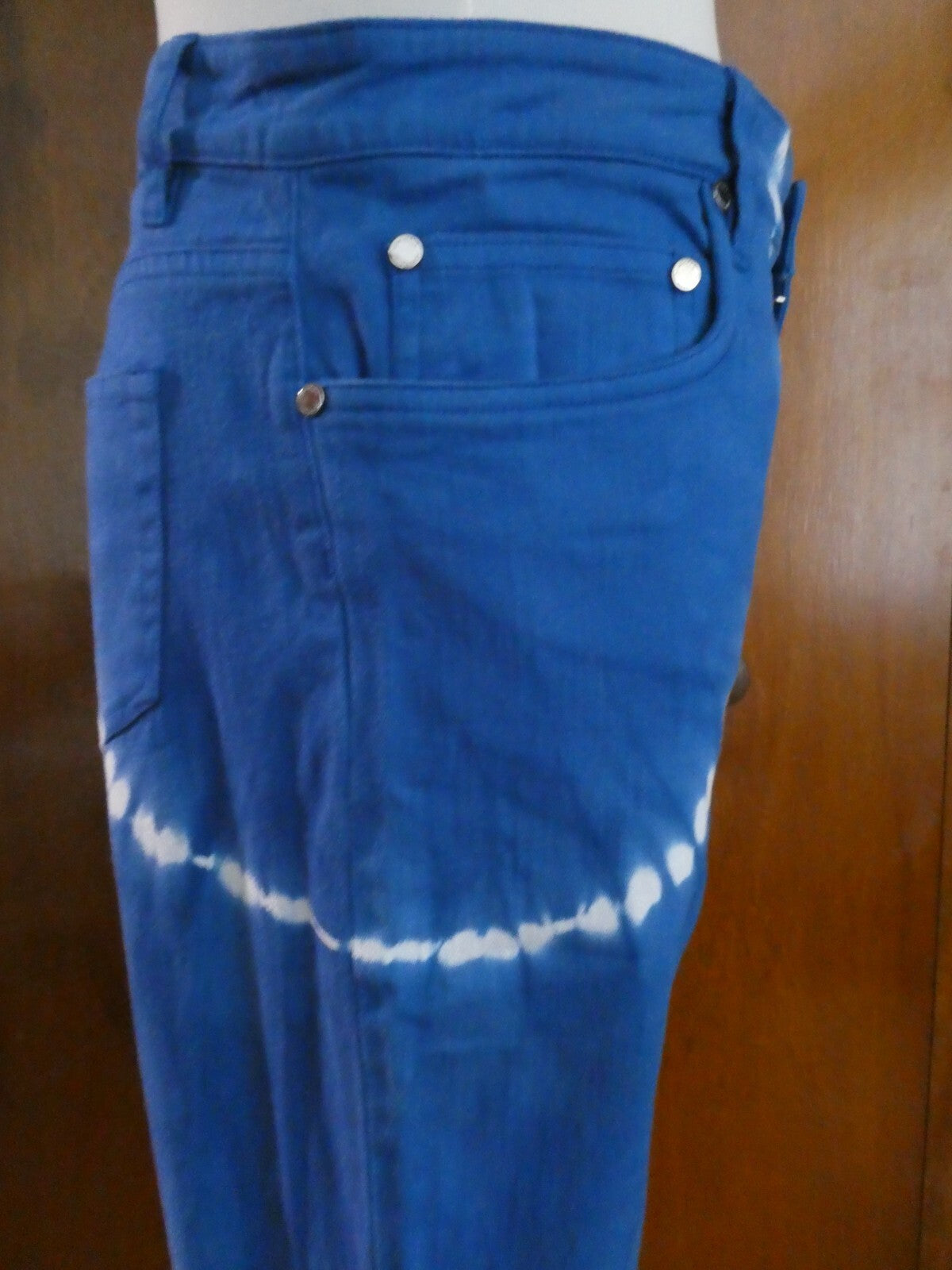 Catherine Malandrino Women's Blue/White Denim Pants Size 32 (fits USA Size 12)