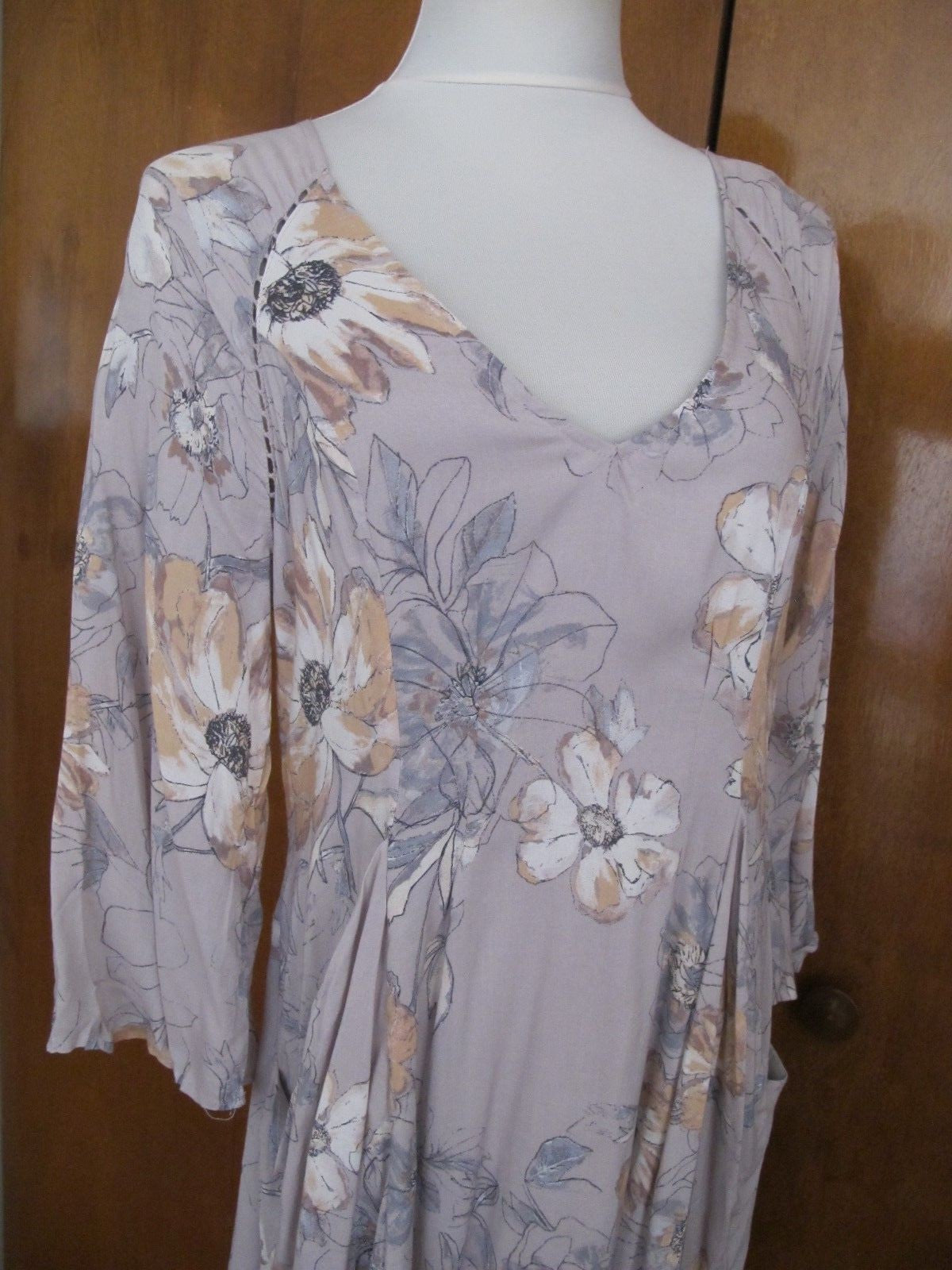 Free People women’s multi color relaxed fit short lined new soft rayon dress 8