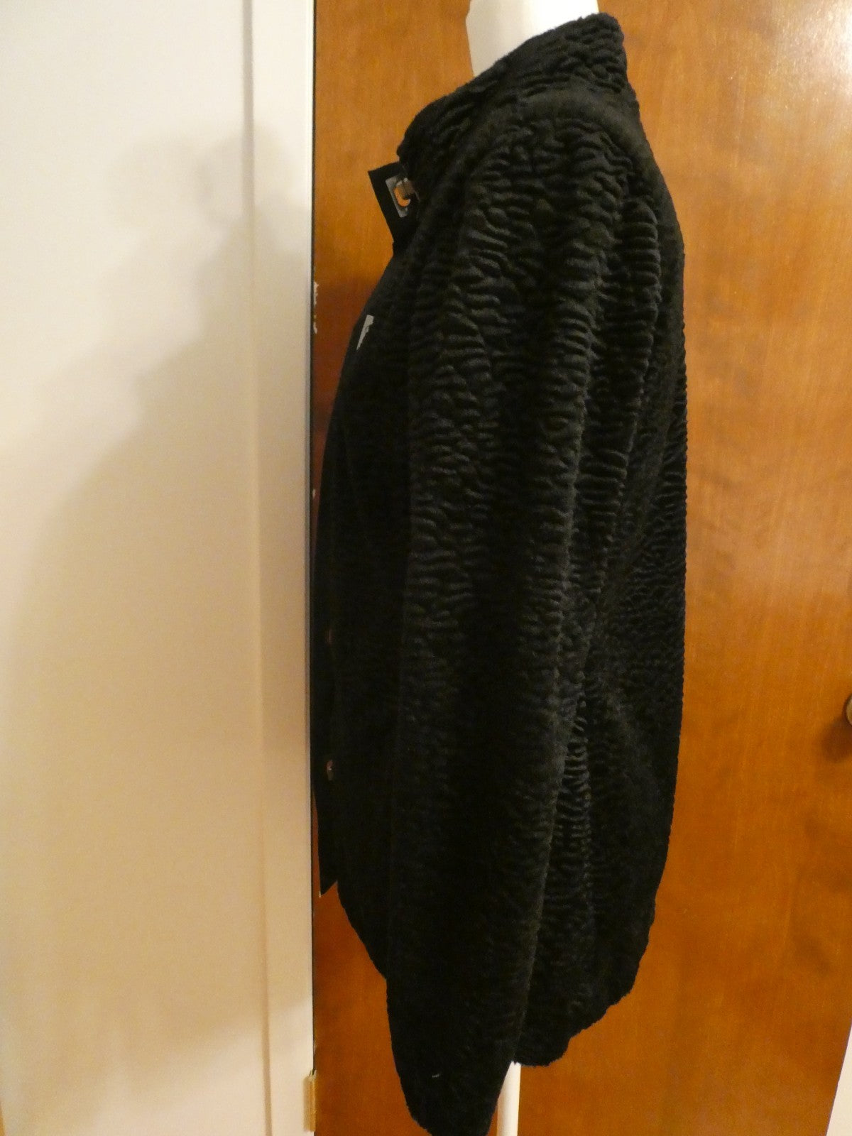 Carol Anderson By Invitation Women Textured Velour Black Jacket Toggle Buttons S