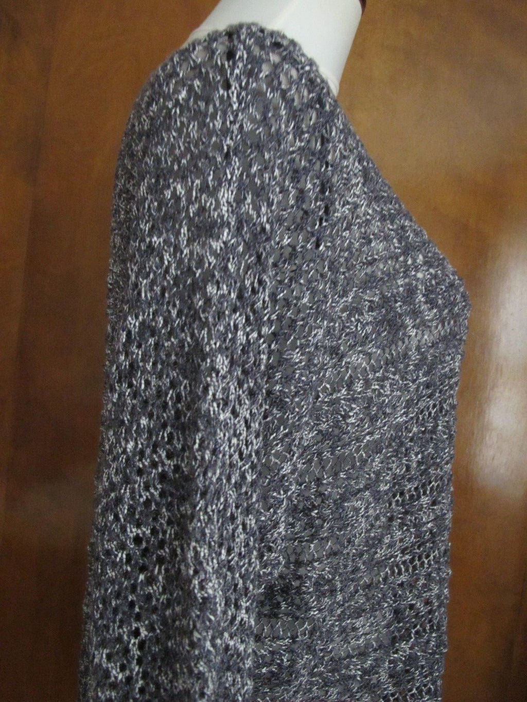 Rachel Roy 3/4 Sleeves Sweater Women's Asymmetrical Gray Detailed Size Medium 