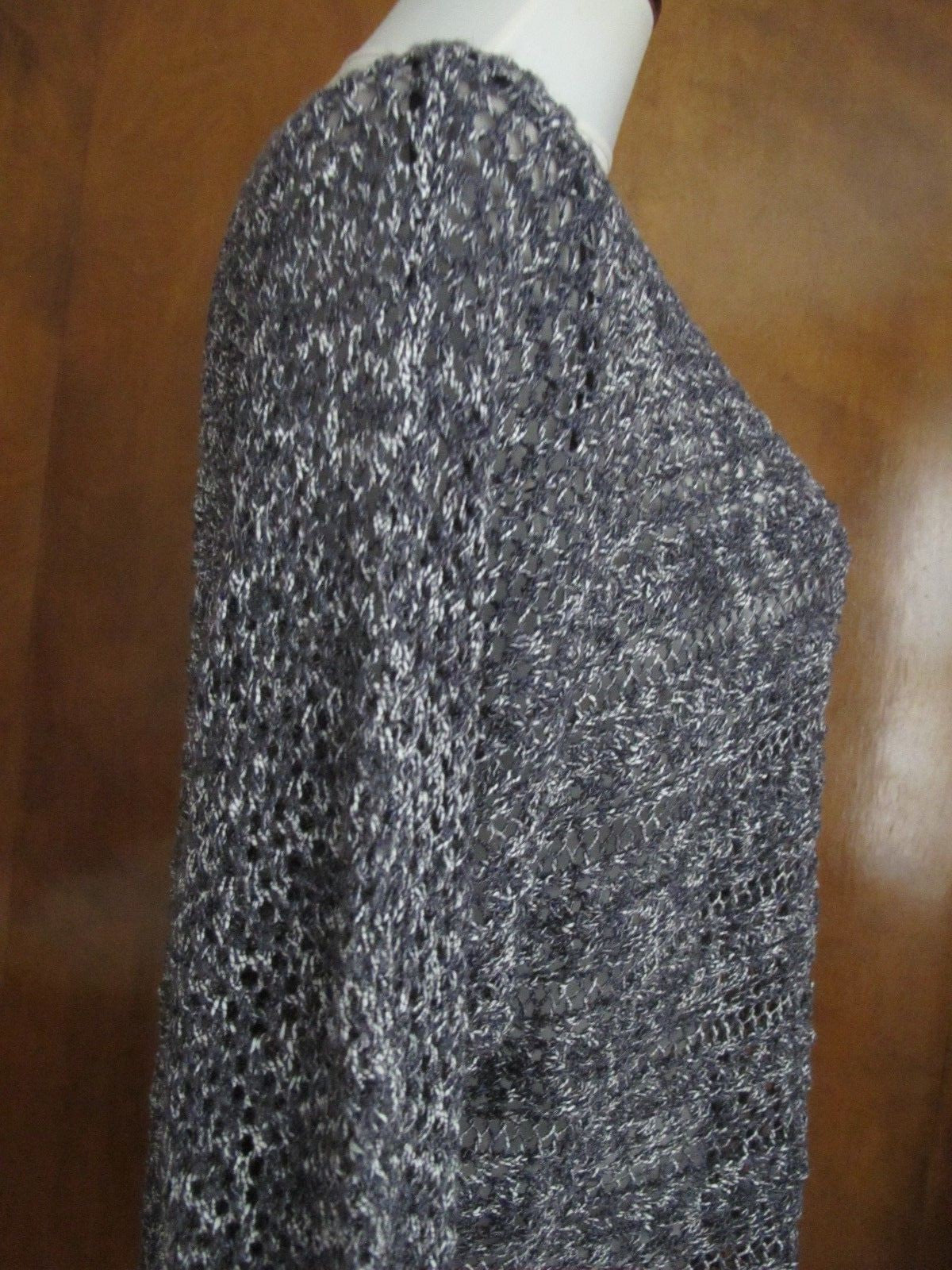 Rachel Roy 3/4 Sleeves Sweater Women's Asymmetrical Gray Detailed Size Medium 