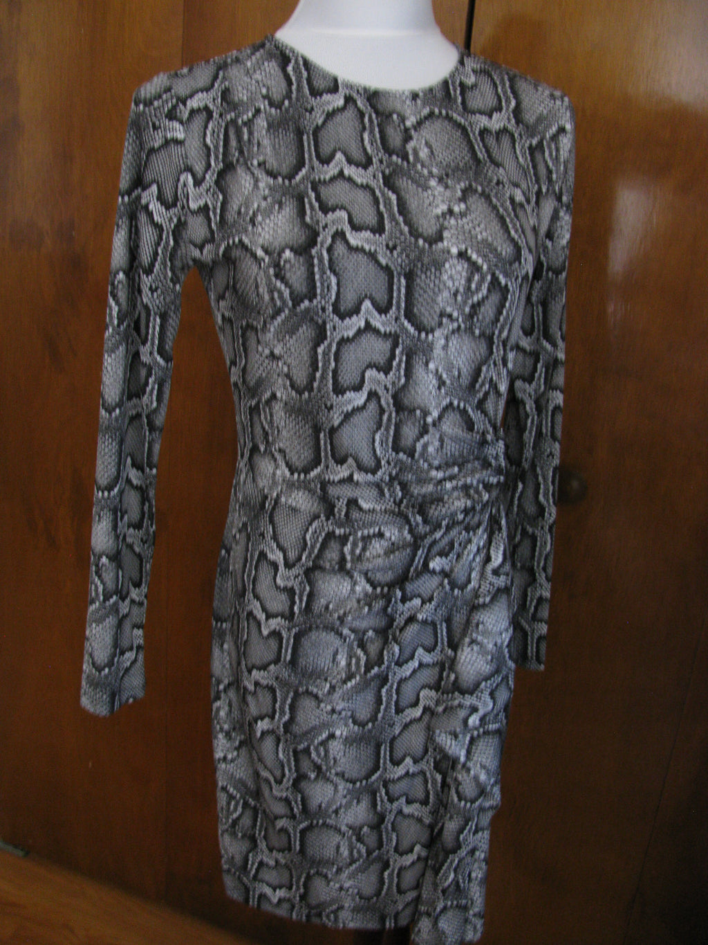 Michael Kors women’s snake print faux wrap long sleeves dress Size PM, PL, PS