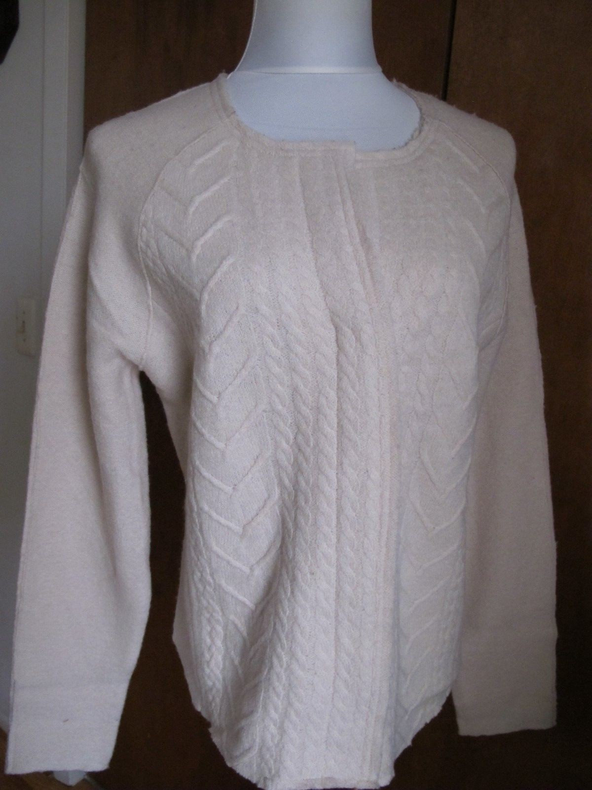 Anthropologie's women’s ivory detailed wool cardigansize Large NWT