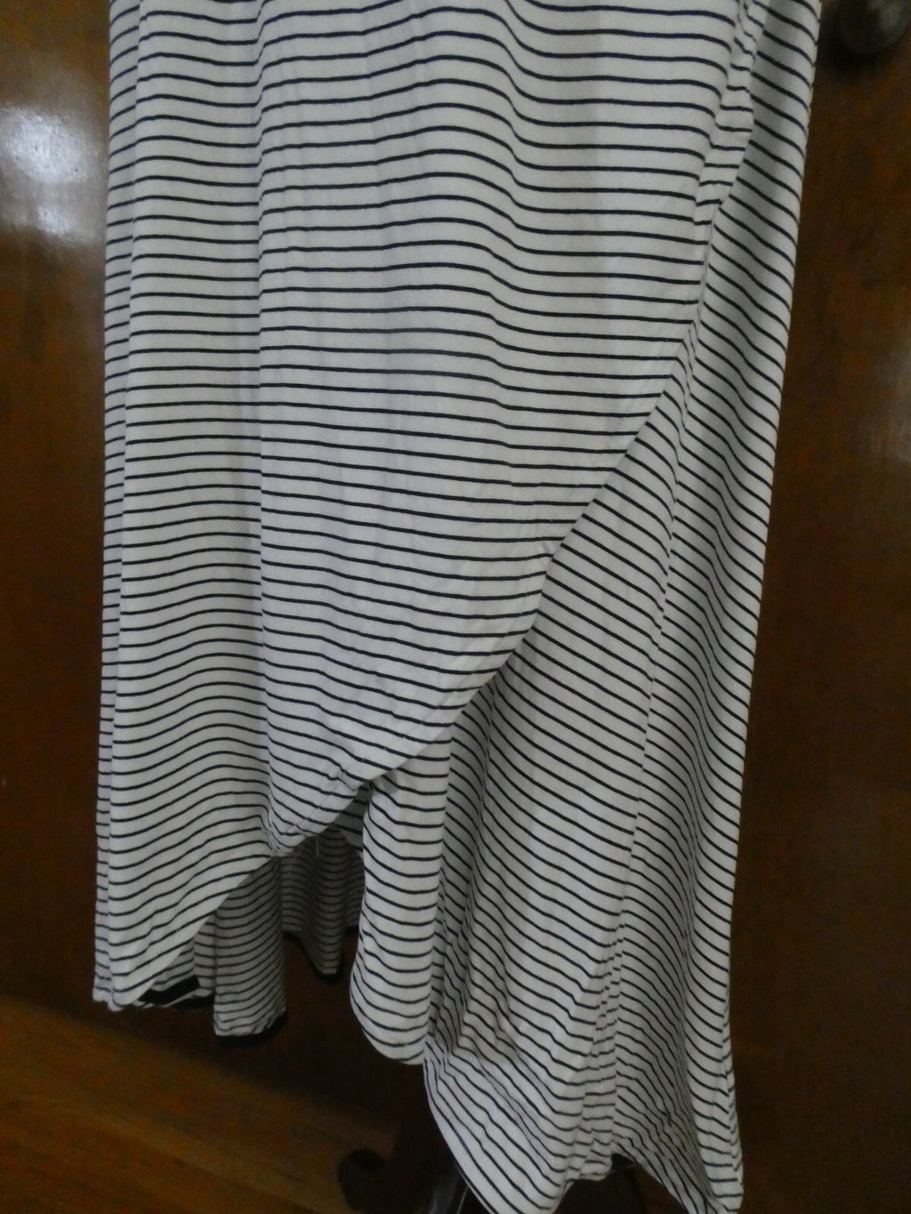 Gap Women's Stripped White/Black Tie-Waist Midi Wrap Dress Size Large Xlarge