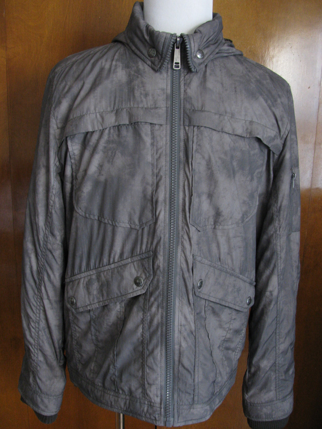 Guess Men's Willow Green Hidden Hood Jacket Coat Size M, XL